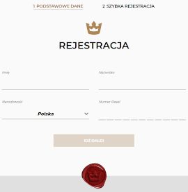 NobleBet - rejestracja konta gracza