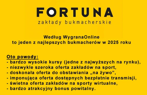 Zalety bukmachera Fortuna