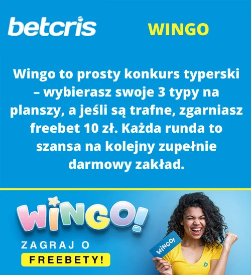 Zabawa Wingo w Betcris to okazja, by zdobyć darmowy zakład - każdego dnia Betcris - Wingo