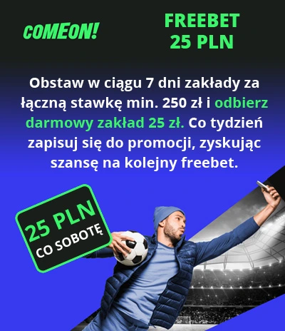 ComeOn - freebet 25 PLN
