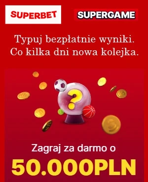 W Superbet co kilka dni dostępna jest nowa kolejka meczów do obstawienia (udział w grze jest całkowicie bezpłatny). Wygrać można nie tylko symboliczne kwoty typu 2 zł, ale nawet 50.000 zł. Co ważne, wygrane w SuperGame nie wymagają dalszego obrotu i można je od razu wypłacić Superbet - Supergame