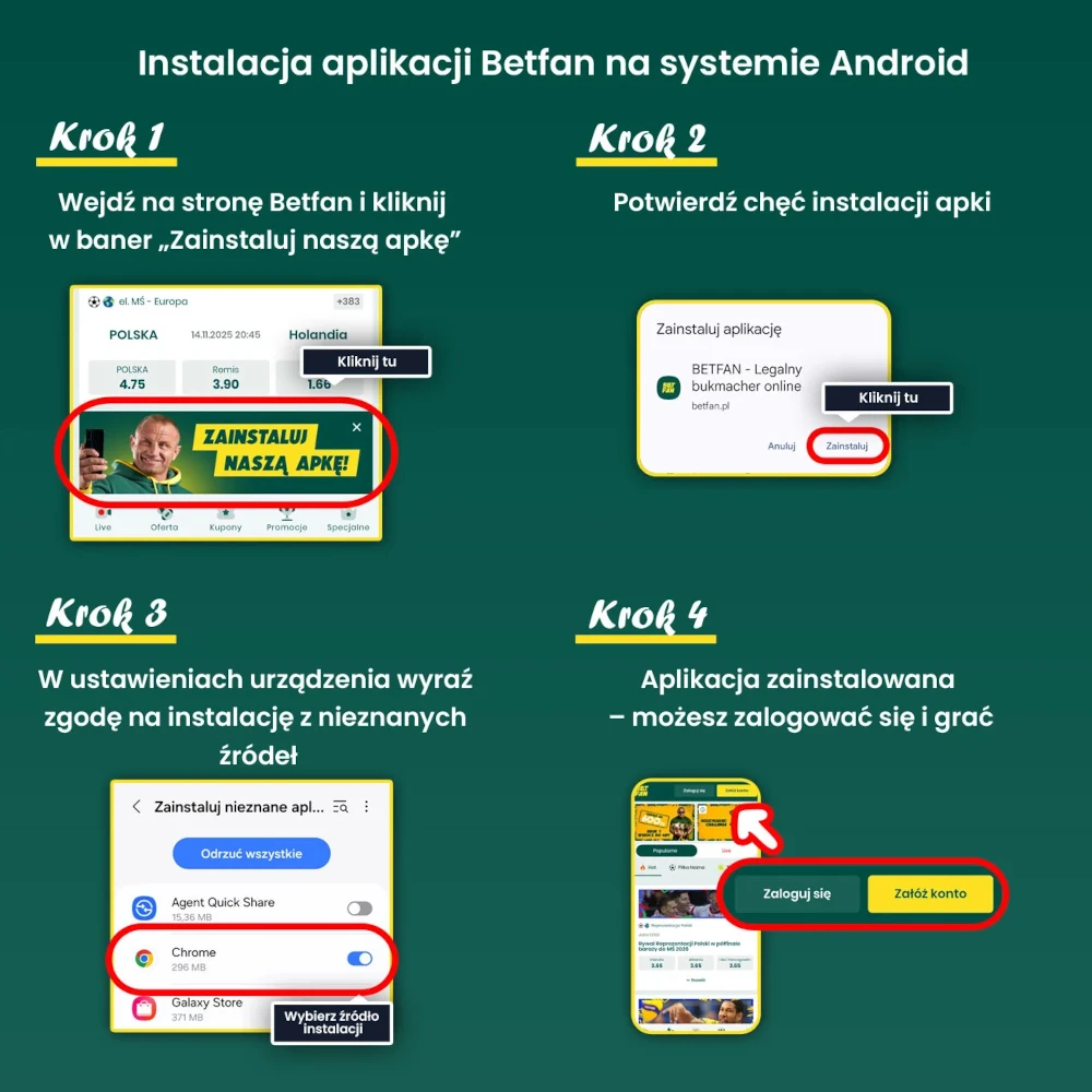 Betfan aplikacja - instrukcja instalacji