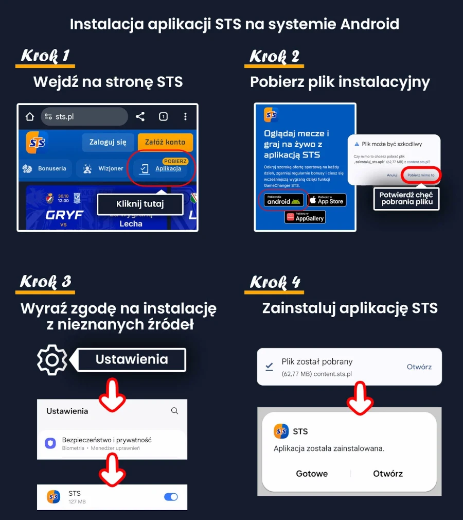 STS aplikacja - instalacja na Android