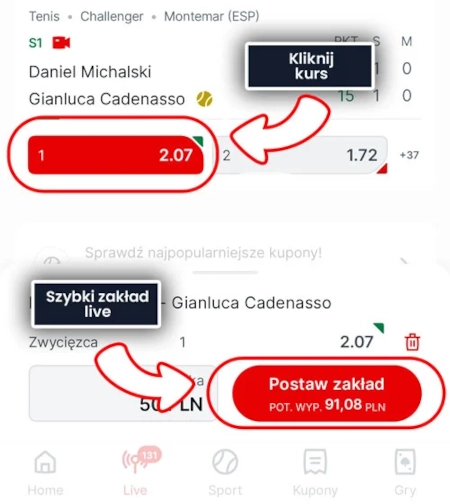 Superbet aplikacja - obstawianie live