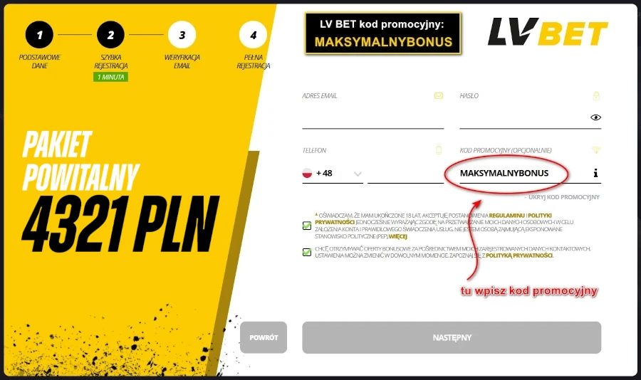 kod promocyjny LV BET