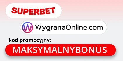 Udostępniany przez WygranaOnline.com kod promocyjny do Superbet to: MAKSYMALNYBONUS Superbet kod promocyjny - WygranaOnline