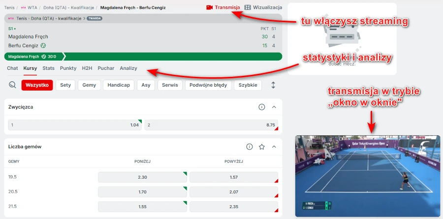 Superbet - transmisje meczów w ofercie live