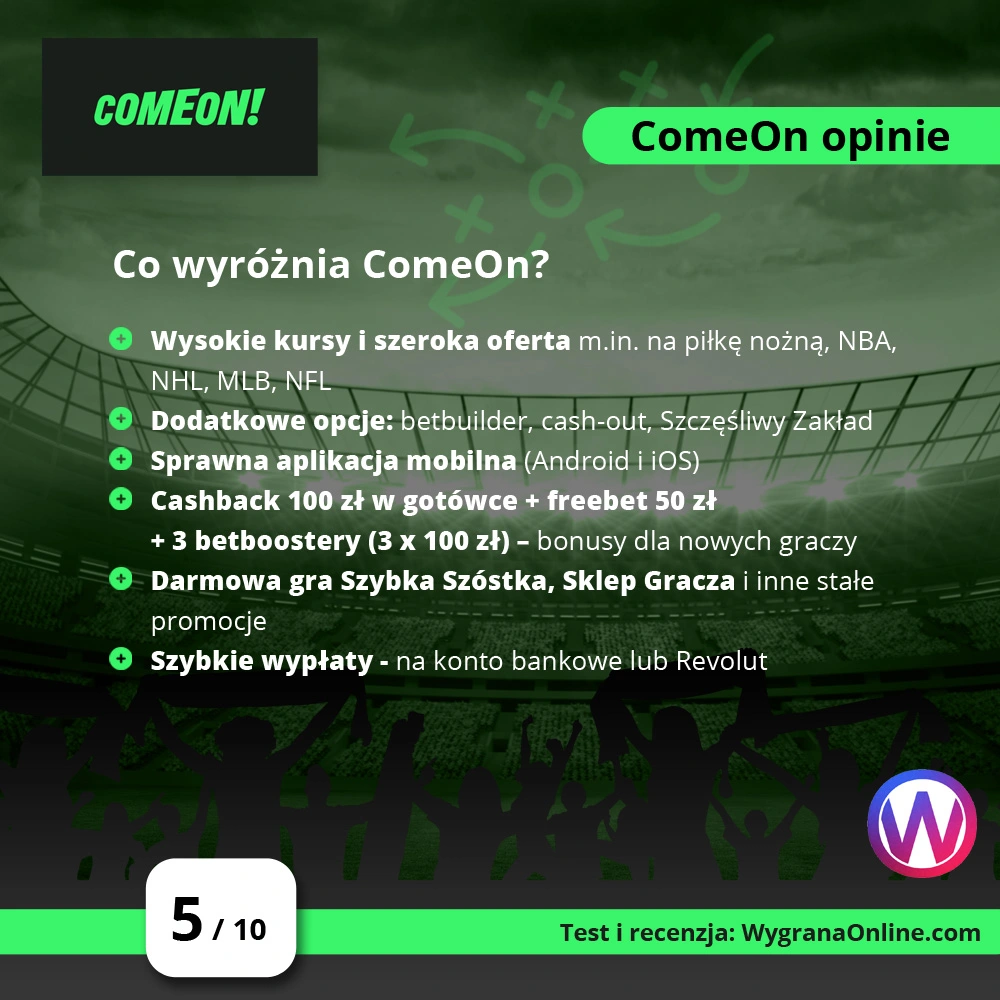 ComeOn opinie
