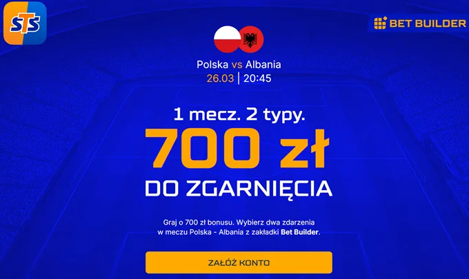 Powitalna promocja czasowa na Polska - Albania STS (Betbuilder)