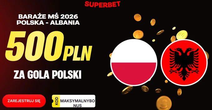 Powitalna promocja czasowa Superbet na Polska - Albania