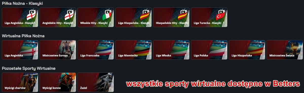 Betters - zakłady na sporty wirtualne