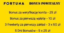 Fortuna bonus powitalny Fortuna bonus