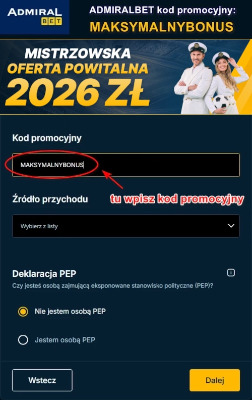 kod promocyjny AdmiralBet