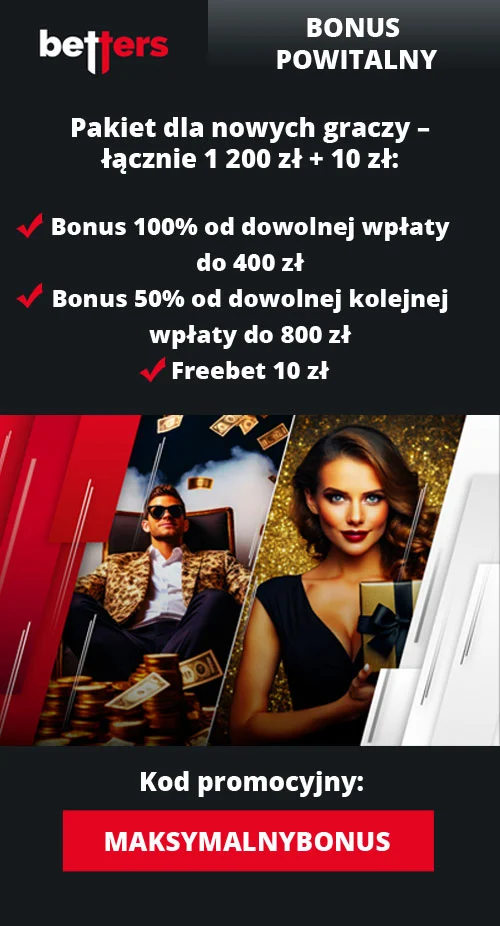 W Betters bonus powitalny to możliwość zyskania aż 3 różnych bonusów Betters bonus