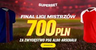 Superbet - 700 zł za wytypowanie zwycięzcy Ligi Mistrzów: PSG - Arsenal