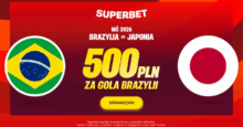 Superbet kod promocyjny – 500 zł bonus za gola Brazylii z Japonią Superbet bonus na mecz Brazylia - Japonia