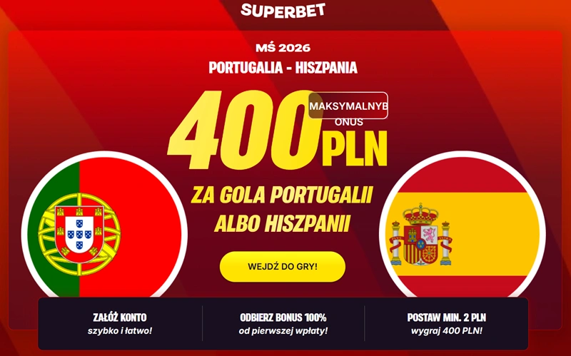 Mistrzostwa Świata 2026 - zakład bukmacherski promocyjny w Superbet