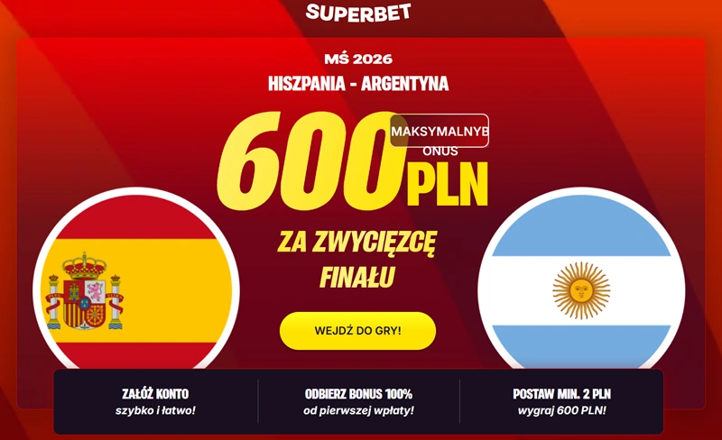 Mundial 2026 - bukmacher Superbet z promocją powitalną