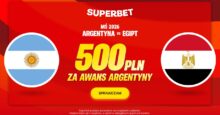 Superbet kod promocyjny – 500 zł bonus za awans Argentyny z Egiptem Superbet bonus: Argentyna - Egipt