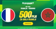 Superbet kod promocyjny – 500 zł bonus za gola Francji w meczu z Marokiem
