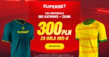 Superbet kod promocyjny – 300 zł bonus za gola GKS-u Katowice w meczu z Ziliną Superbet bonus: GKS Katowice - Zilina
