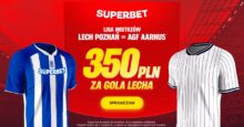 Superbet kod promocyjny – 350 zł bonus za gola Lecha Poznań w meczu z Aarhus Superbet bonus: Lech Poznań - Aarhus