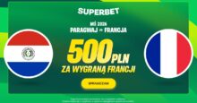 Superbet kod promocyjny – 500 zł bonus za wygraną Francji z Paragwajem Superbet bonus: Paragwaj - Francja