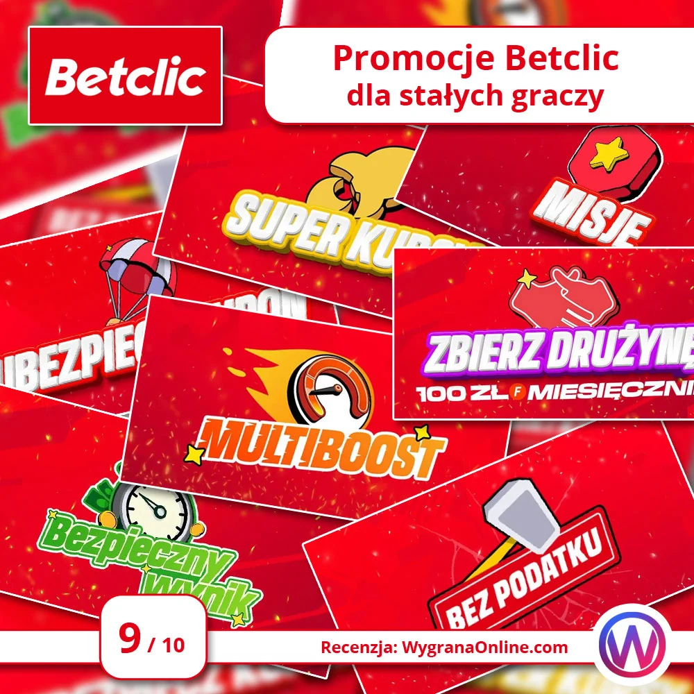 Betclic ma wiele promocji dla stałych graczy, w tym bezkonkurencyjną tzw. grę bez podatku Betclic promocje