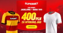 Superbet kod promocyjny – 400 zł bonus za wygraną Jagiellonii w meczu z Iberią 1999 Superbet bonus: Jagiellonia - Iberia 1999