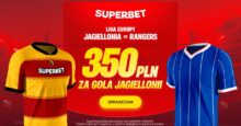 Superbet kod promocyjny – 350 zł bonus za gola Jagiellonii w meczu z Rangers Superbet bonus: Jagiellonia - Rangers