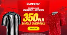 Superbet kod promocyjny – 350 zł bonus za gola Liverpoolu z Newcastle Superbet bonus: Newcastle - Liverpool