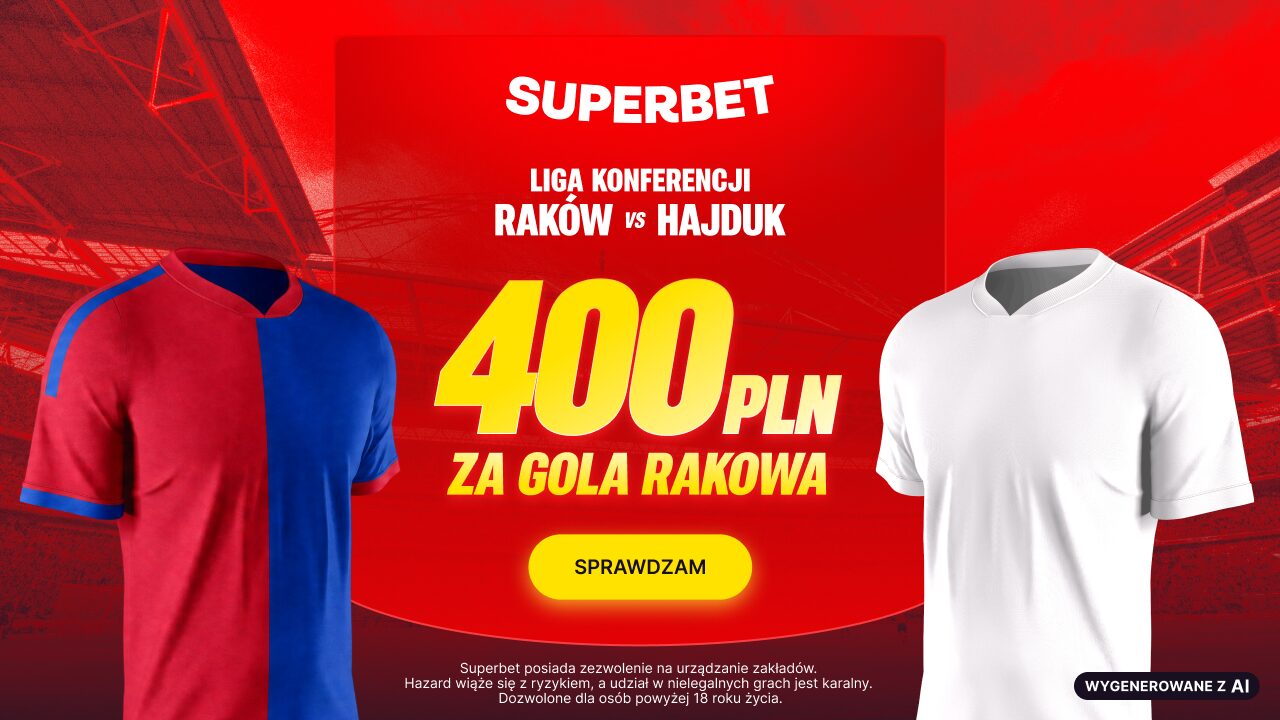 Superbet bonus: Raków Częstochowa - Hajduk Split