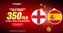 Superbet kod bonusowy – promocja 350 zł za gola Anglii lub Hiszpanii Superbet bonus: Anglia - Hiszpania