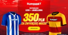 Superbet kod bonusowy – 350 zł bonus za wygraną Lecha Poznań lub Jagiellonii Białystok Superbet bonus: Lech Poznań - Jagiellonia Białystok