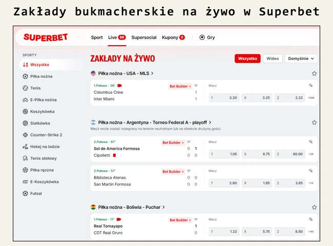 zakłady bukmacherskie na żywo