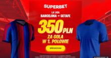 Superbet kod bonusowy – promocja 350 zł za gola w 1. połowie meczu Barcelona – Getafe Superbet bonus: Barcelona - Getafe